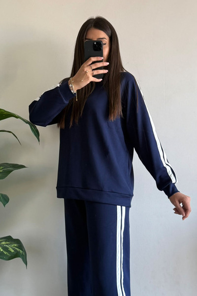 CİDDE Γυναικείο Σετ Φούτερ Modal Fabric oversized Loose Leg συνδυασμός υφασμάτων