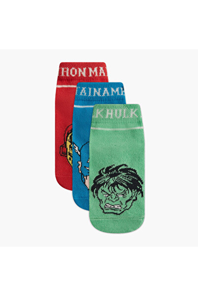 Marvel جوارب بطول الكاحل بطبعة أفينجرز - مجموعة من 3 قطع