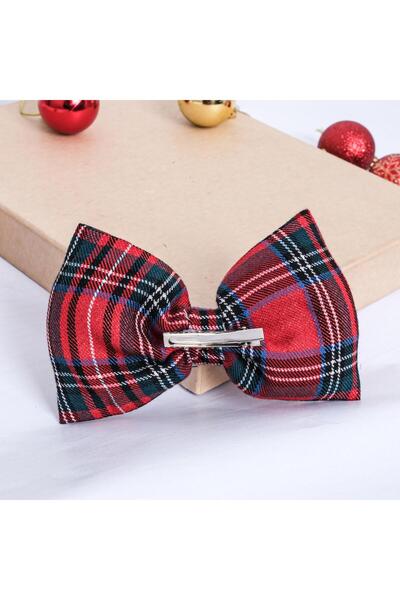 COLORED BABY Baby Girl Children's Plaid Red Clip Buckle