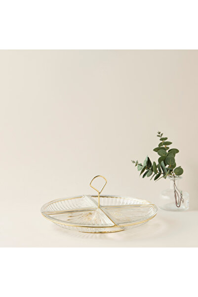 Lifestyle Shifaf 5-Piece Glass Bowl and Sectioned Stand Set