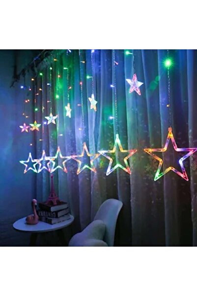 selling depot Christmas Curtain Light (Rain) 12 Stars, Large & Small, Interconnectable, Multicolor -