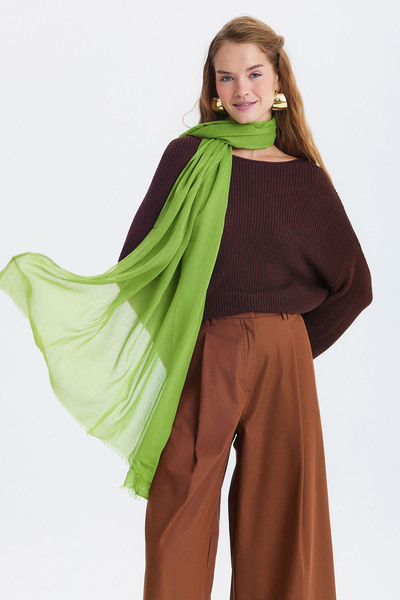Clandestino Thin Draped Bamboo Shawl Blue Green