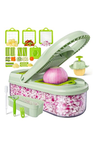 genernic مفرمة خضراوات، مفرمة سلطة خضراوات متعددة الوظائف، قطاعة خضراوات ماندولين مع 9 شفرات