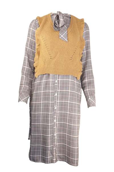 ONLY Limited Lily Check Dress, Brown