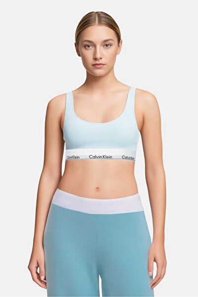 Calvin Klein Women Non Padded Brand Logo Bralette, Light Turquoise