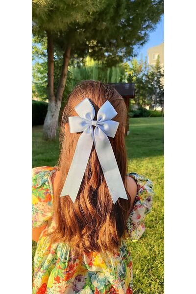 Kirpi toka Bebe Mavi Kurdele Fiyonk Çocuk Saç Toka, Uzun Kuyruklu Grogren Kli...