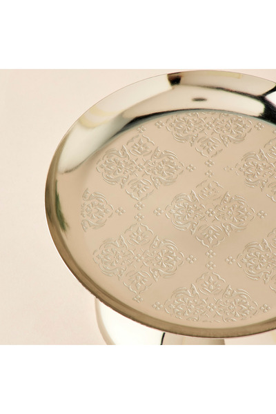 Lifestyle Embossed Footed Metal Cake Stand - 20 cms