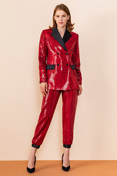 SERPİL Kadın Payet Detaylı Kruvaze Blazer Ceket