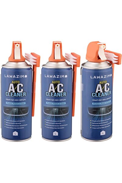 Lawazim Air-Con Cleanout Spray, Set of 3 x 450 ml — Evaporator & Heater Foam Cleaner for Car and H