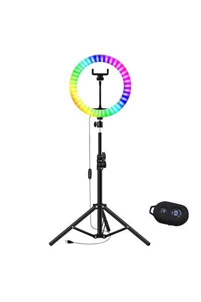 selling depot Inel luminos 26 cm (10") LED RGB cu USB, trepied, telecomandă selfie, mini trepied