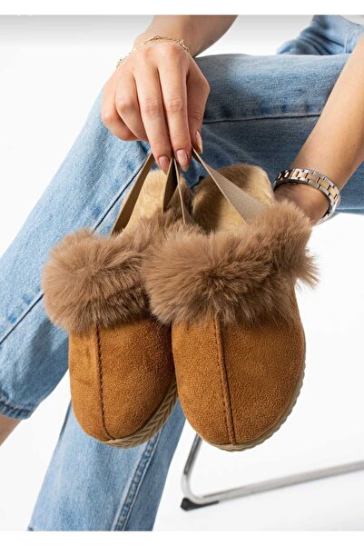 Efe Tüylü Lastikli Ev Terliği Dış Mekan Terliği Dar Kalıp Kutusuz