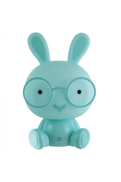 zola Night light with 3 light intensities, bunny model with glasses, blue, USB, 30.5x20 cm