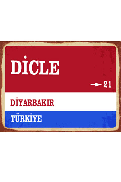 BiveSa Diyarbakır ili Dicle İlçesi Retro Ahşap Sokak Tabelası