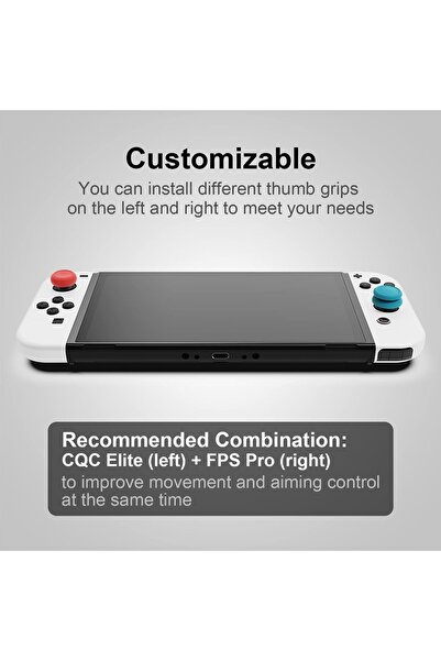 Skull & Co. Skin, CQC and FPS Thumb Grips Set - Neon Red+Blue (3 Pairs / 6 pcs)