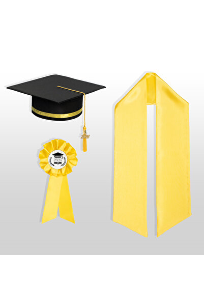 Toca Absolvire Graduation Set – Cap, Scarf and Bow, Non-Personalized, Celebration, End of Year, High School, College