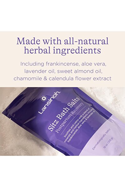 Lansinoh Sitz Bath Salts — Epsom Salt Soak with Lavender, Frankincense & Aloe, 10 oz