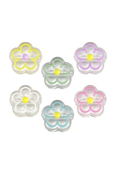 BEİLYS COSMETİCS & ACCESSORY Floarea-soarelui colorată din acril cu gaură 13 mm (50 bucăți) B:46