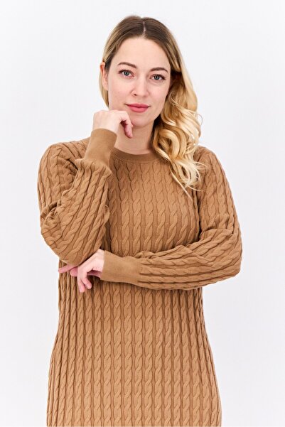 Gant Women Twisted Cable Sweater Dress, Brown