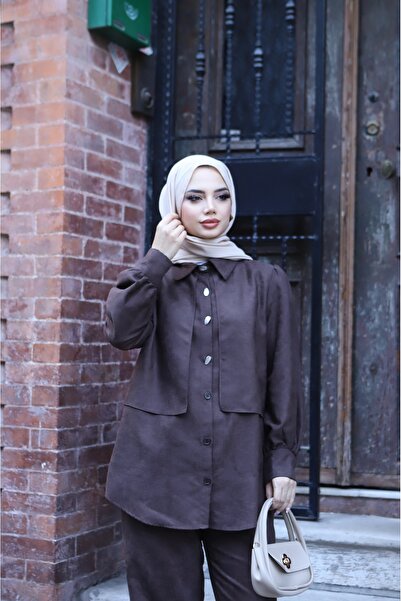 NİSUM MODA Buttoned Suede Set