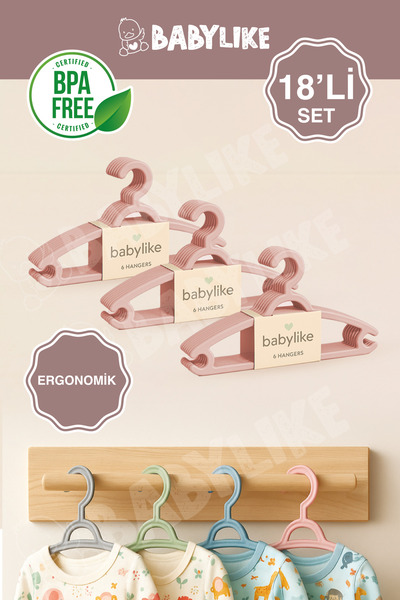 Babylike Çocuk&Bebek Elbise Askısı(18’li)