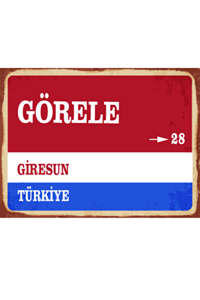BiveSa Giresun ili Görele İlçesi Retro Ahşap Sokak Tabelası
