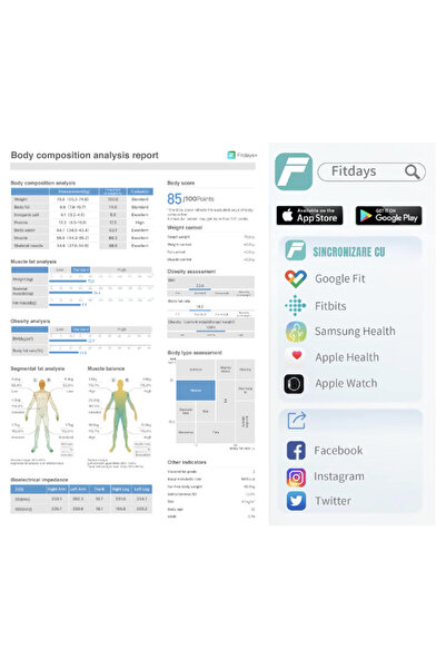 OEM LePulse Professional smart scale, 8 sensors, 20 body metrics, iOS/Android integration, white