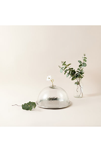 Lifestyle Stainless Steel Cake Tray with Dome Lid - 28 cms