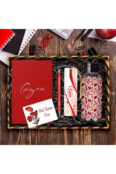 EJOYA Öğretmenlere Özel Tasarım Defter & Kalem & Matara & Akrilik Kitap Ayracı Hediye Kutusu 114411