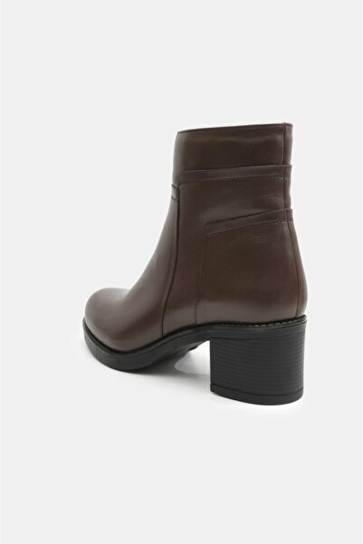 derinet Hakiki Deri Fermuarlı Kadın Bot