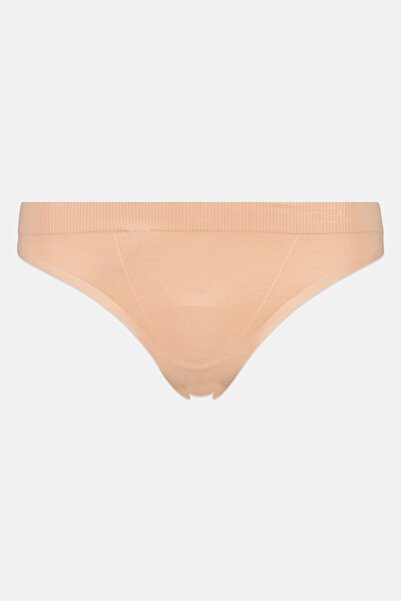 Calvin Klein Women Plain Pull On Thong, Dark Beige
