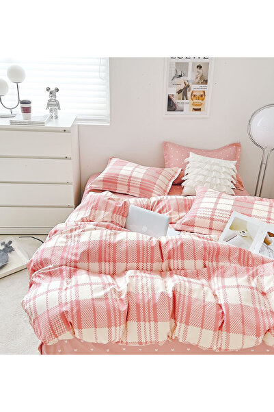 Pucioasa Double Bed Linen (Fitted Sheet), Reversible 6-piece Thick Finet (ST-...