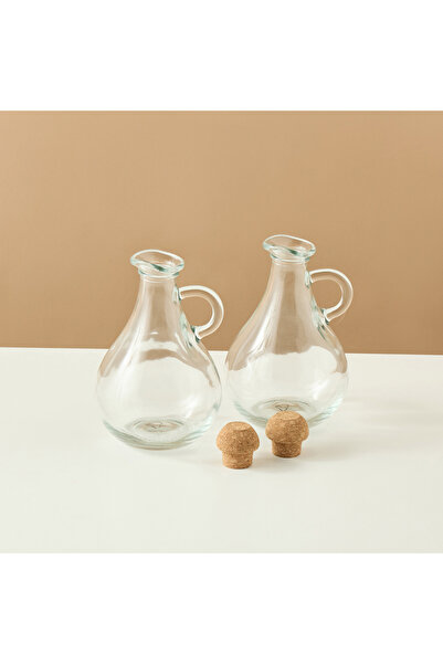 Lifestyle Solid 2-Piece Glass Oil and Vinegar Bottle Set - 450 ml