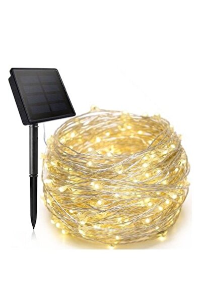 HOZRO Соларни гирлянди 10 м, 100 топло бели светодиода, включен соларен панел