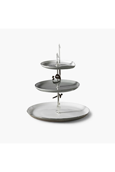 Otantik Lqaa 3-Tier Porcelain Cake Stand - 27x27 cms
