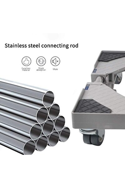 OEM SMONTER Mobile Base for Washing Machine, Dryer, 4 Wheels, Adjustable 44.5-67 cm, Gray