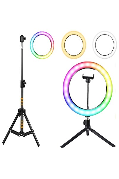 selling depot Inel luminos 26cm (10") LED RGB cu USB, trepiede și suport pent...