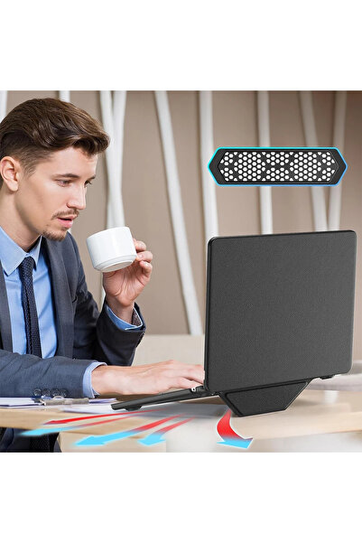 NewFace MacBook Air 15 2024 Compatible MacBook Leather Cover (103003) - Black