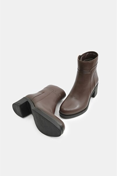 derinet Hakiki Deri Fermuarlı Kadın Bot