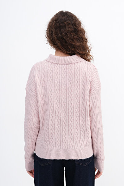 Addax Buttoned Collar Knitwear Sweater K3457