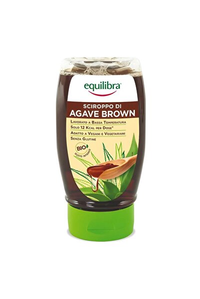 Equilibra Sirop de Agave Brun Bio, Îndulcitor 100% , Pentru Deserturi și Băuturi, 350 ml