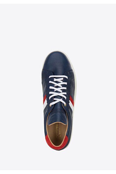 Wittchen Women's Leather Sneakers with Ruffles Navy Blue Leather