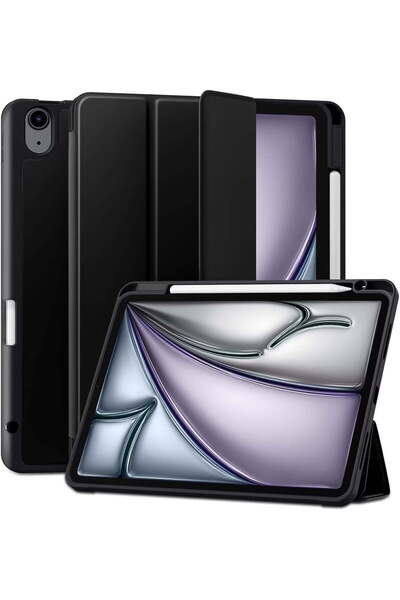 HYX iPad Air Case 11in (M3/M2) & 10.9in (2022/2020) with Pencil Holder, Black