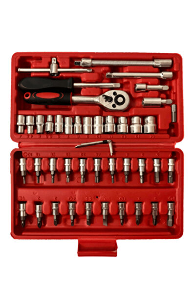 OEM 46 Piece Socket and Bit Set, Professional Ratchet Kit, Durable, Compact