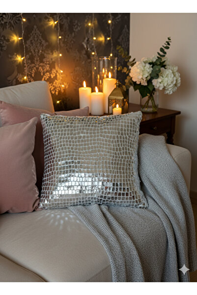 Perlasee Işıltılı Mozaik Payetli Dekoratif Kırlent