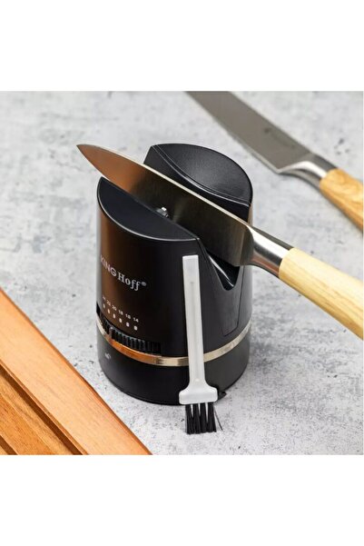 Kinghoff Manual knife sharpener with 6 sharpening steps, dimensions 6.2x8.6 cm black, Kingho