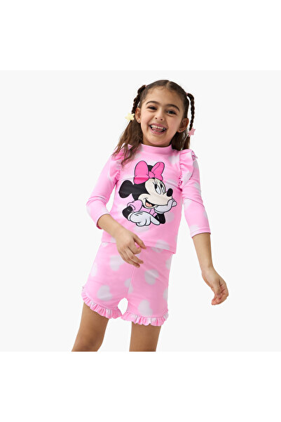 Disney Minnie Mouse Print Swim Top and Shorts Set