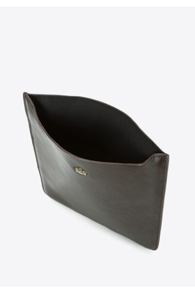 Wittchen Men's Leather Tablet Case with Coat of Arms, Dark Brown, Leather