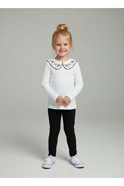 gigigiyim Collar Embroidered Girl's Bodysuit