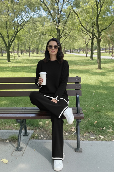 modabirsen Slit Detailed Knit Set of 2 Black