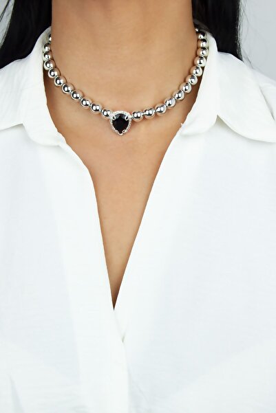 Liveyn Design قطرة كريستال قلادة معدنية